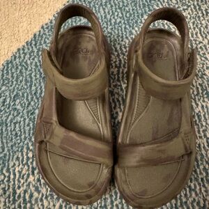 Teva Kids Olive Green Hook-and-Loop Sandals